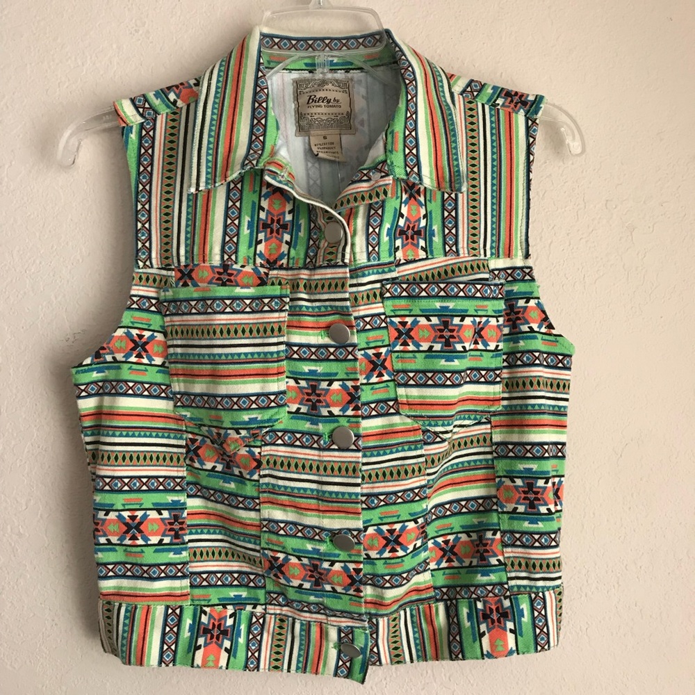 Billy by Flying Tomato Aztec Print Vest